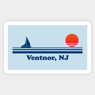 Ventnor, NJ - Sailboat Sunrise Sticker